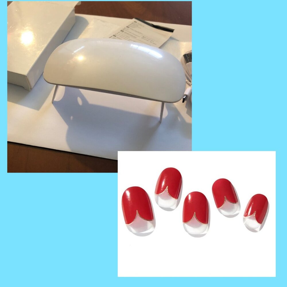 Nail Combo - Zinipin GelLight Semi Cured Gel Nail Strips & NEW Mini Nail Drying